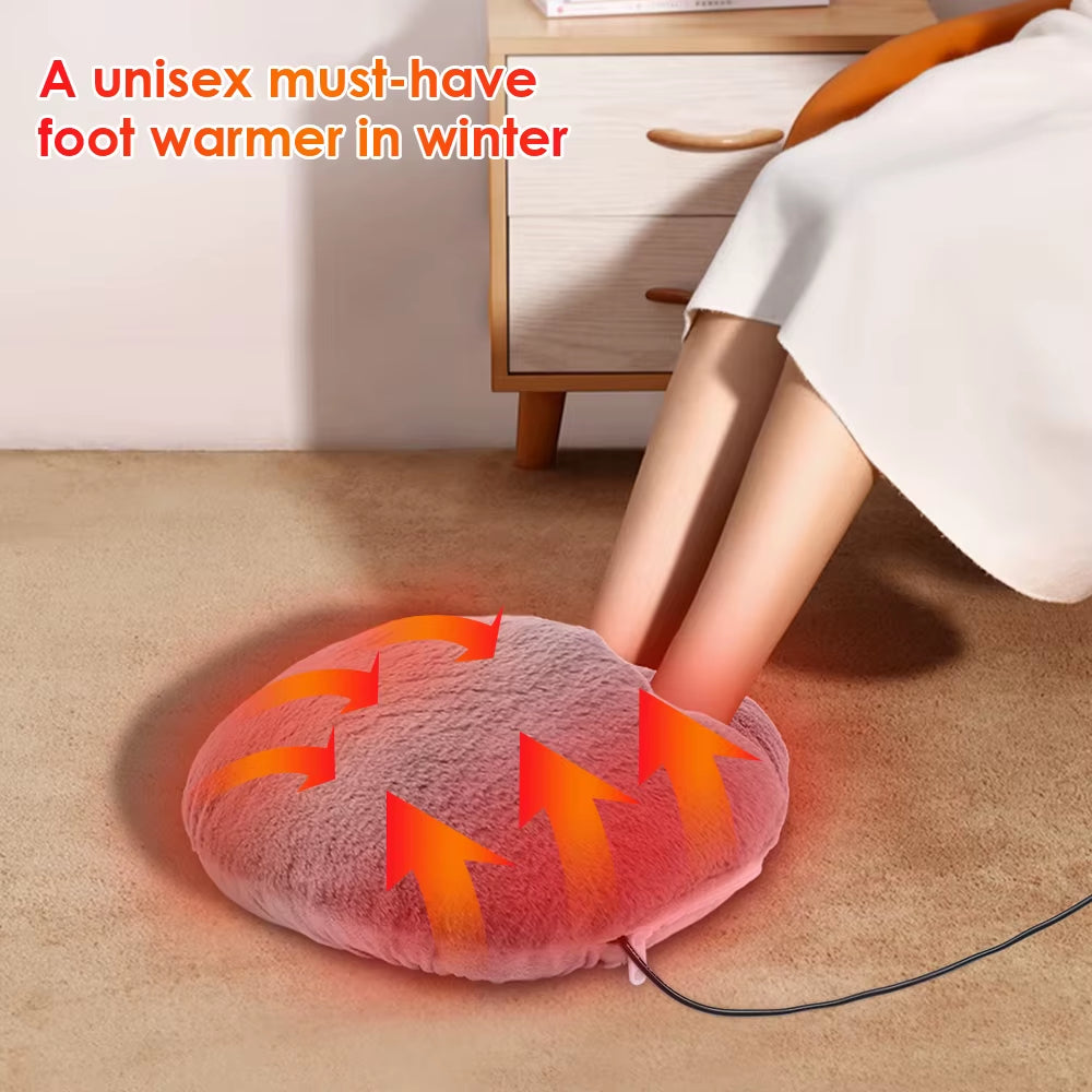 USB Winter Electric Foot Heating Pad under Desk Household Foot Warmer Heater Soft Plush Foot Warming Thermostat Mat Warm Pad