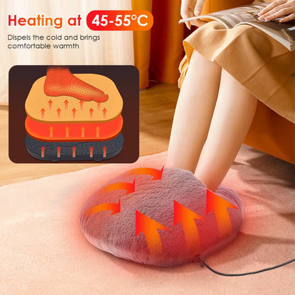 USB Winter Electric Foot Heating Pad under Desk Household Foot Warmer Heater Soft Plush Foot Warming Thermostat Mat Warm Pad